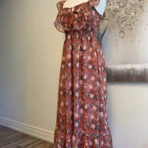 Size Small Midi/Maxi dress with shirring below bust. Feminine detail. Paid $158.